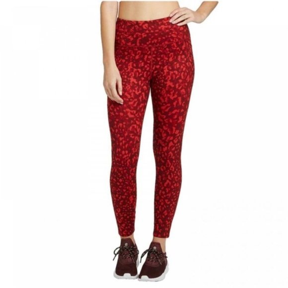 JoyLab Pants - Joy Lab Red Leopard High Waisted 7/8 Leggings XS